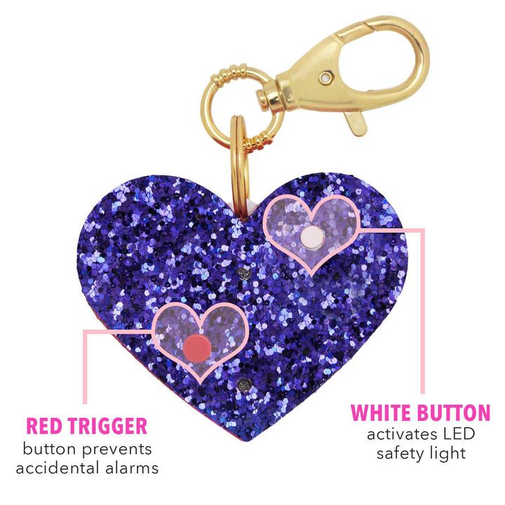 Bling Sting Hot Pink Glitter Heart Personal Alarm –  www.