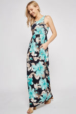 Floral Print Mint Maxi Dress - FrouFrou Couture